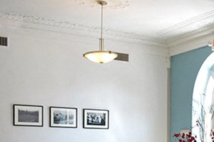 The club room, equipped with seating for gatherings.